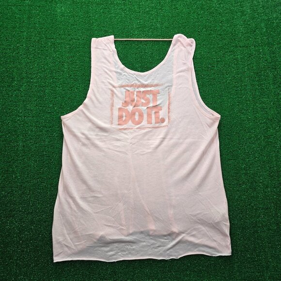 Nike Tank Top Womens Medium Light Pink Dri-Fit Muscle Bungee Open Back Workout - Picture 1 of 8